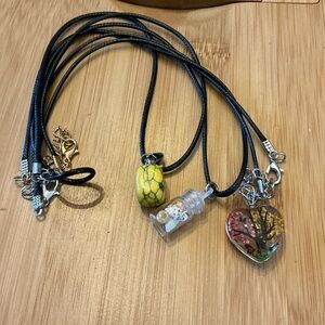Set of Three Unique Pendant Necklaces